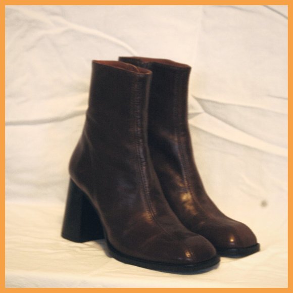 L'INTERVALLE Brown Leather Ankle Boots - Picture 3 of 3